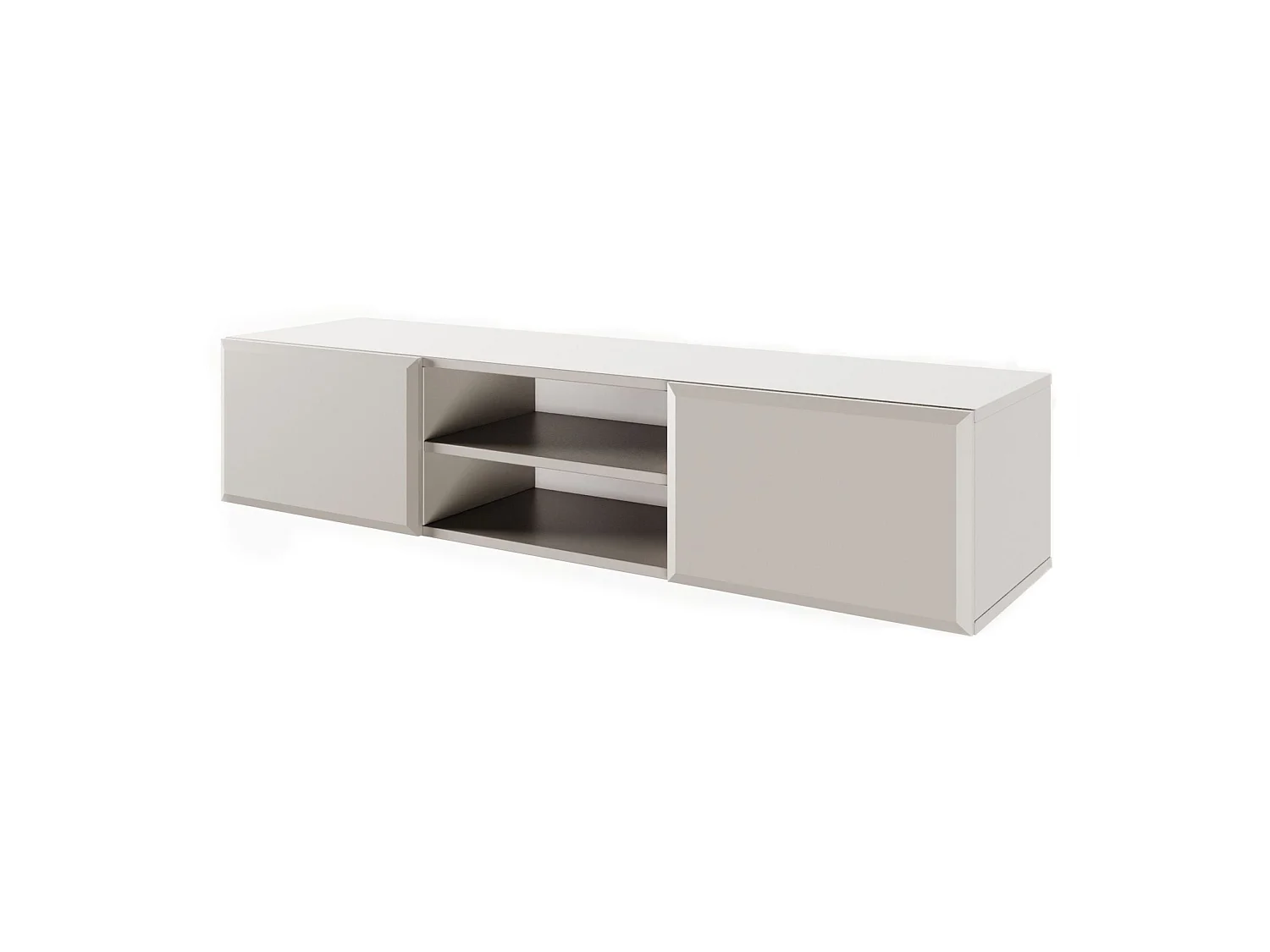 TV-Hängeboard 2-türig mit Fach - Beige - 137 cm - CHOCOLATED