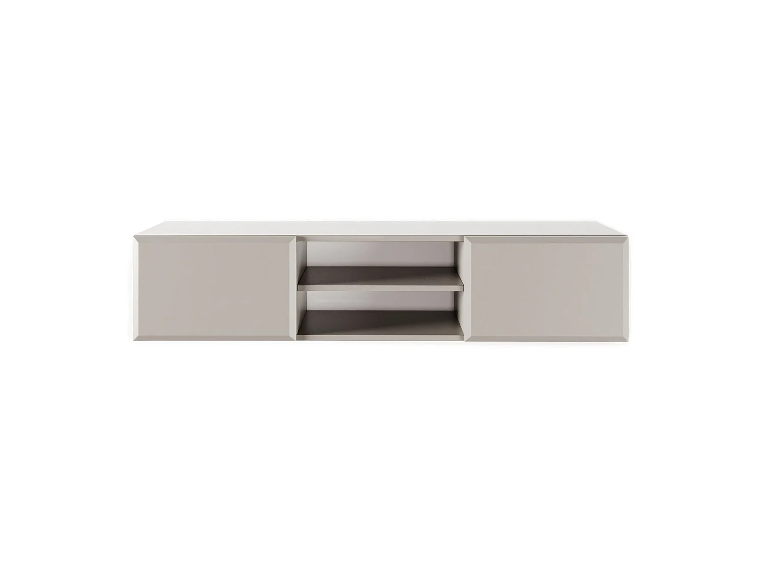 TV-Hängeboard 2-türig mit Fach - Beige - 137 cm - CHOCOLATED