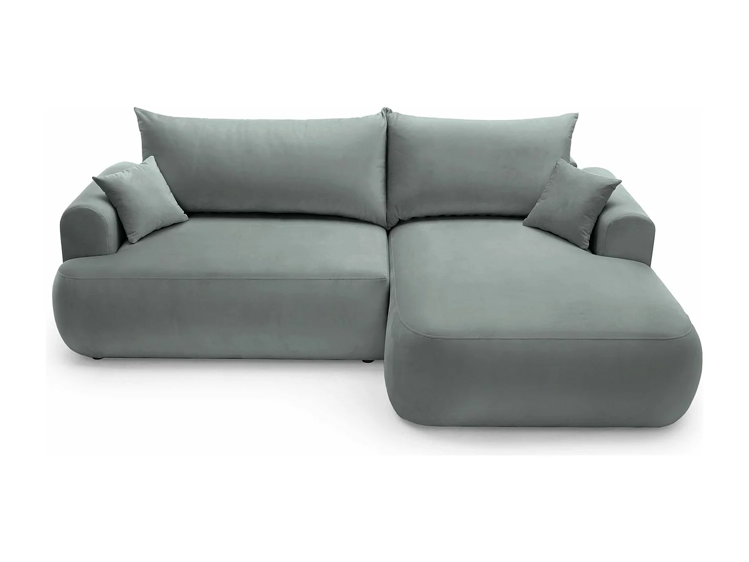 Canapé d'angle réversible - en velours gris- côté droit - OVO L