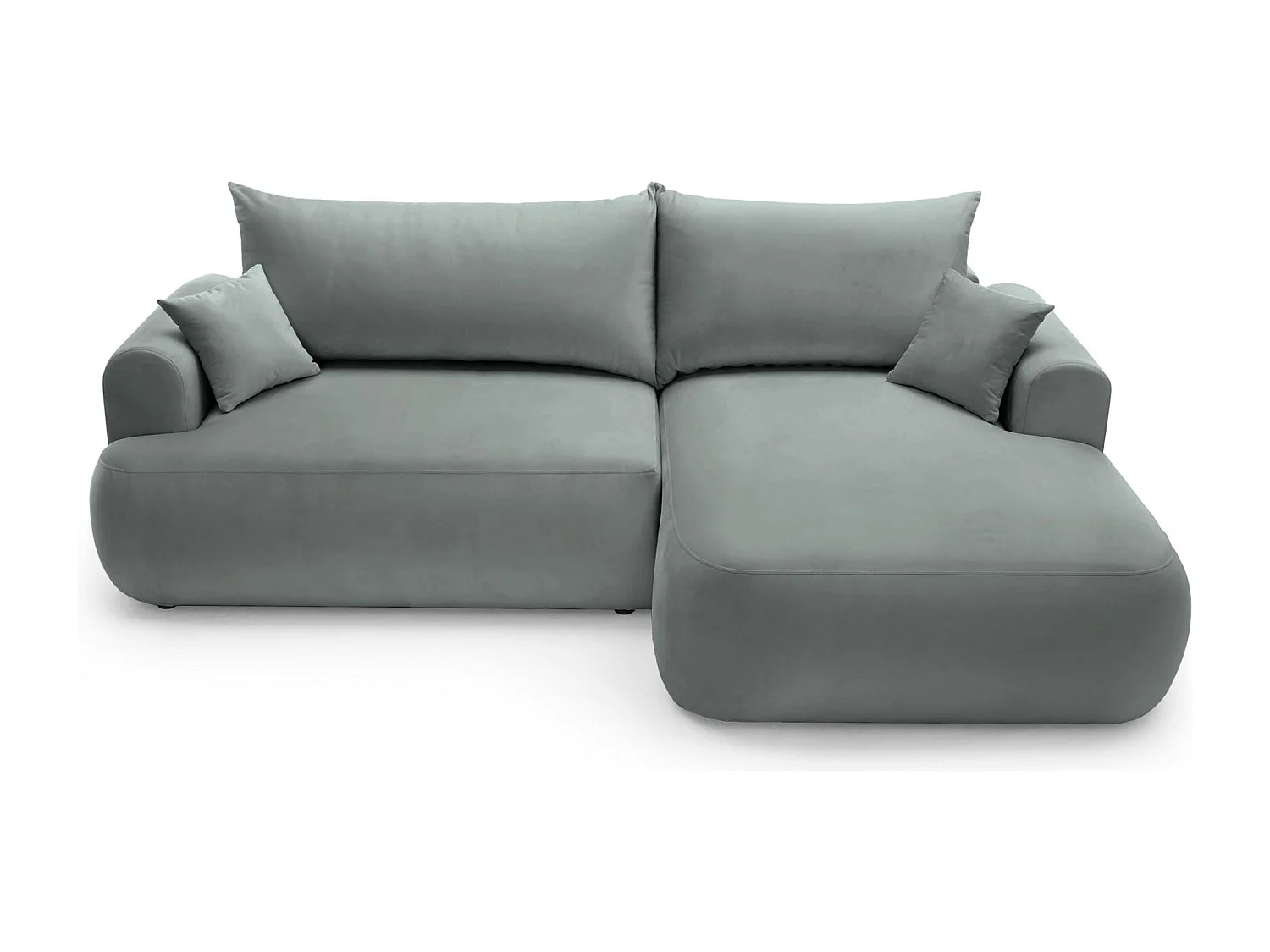 Canapé d'angle réversible - en velours gris- côté droit - OVO L
