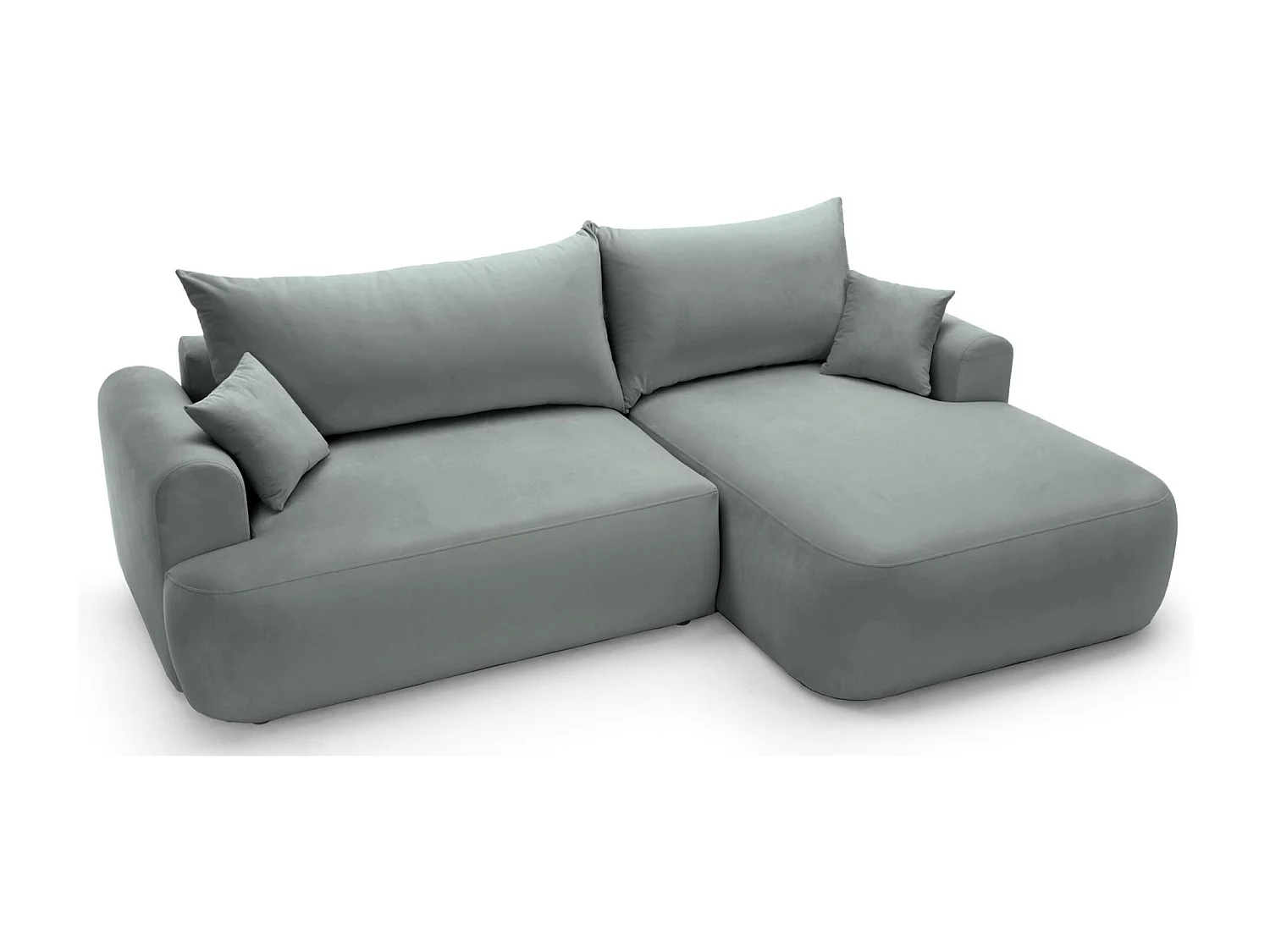 Canapé d'angle réversible - en velours gris- côté droit - OVO L