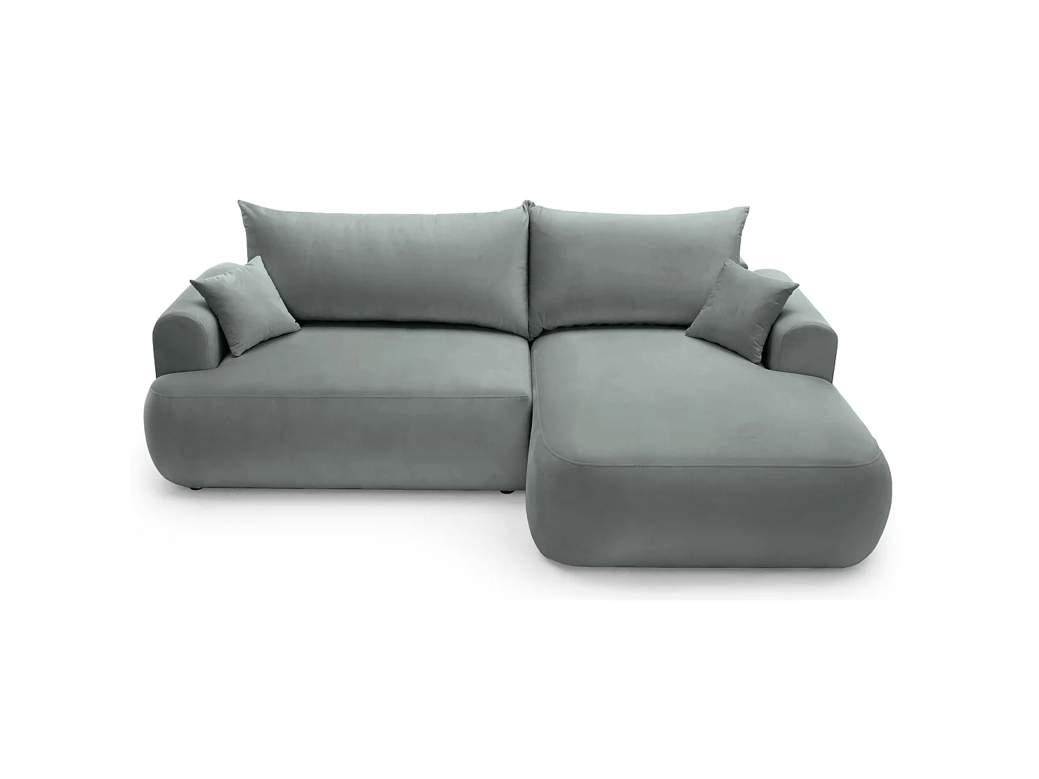 Canapé d'angle réversible - en velours gris- côté droit - OVO L