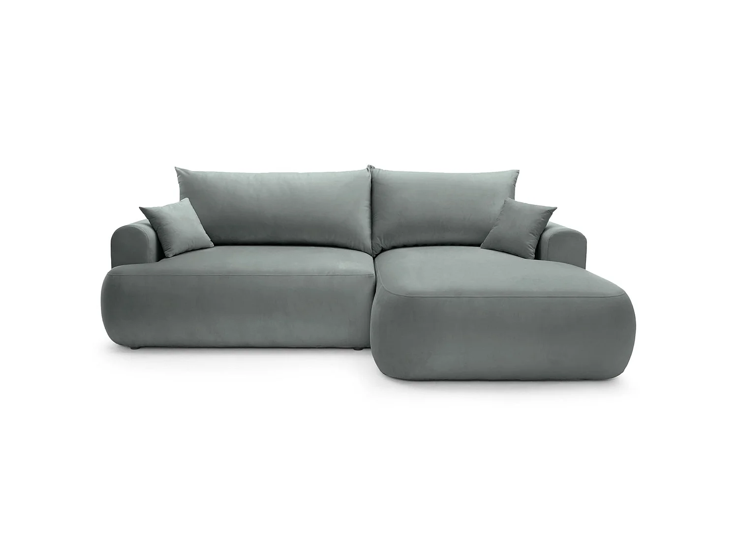 Canapé d'angle réversible - en velours gris- côté droit - OVO L
