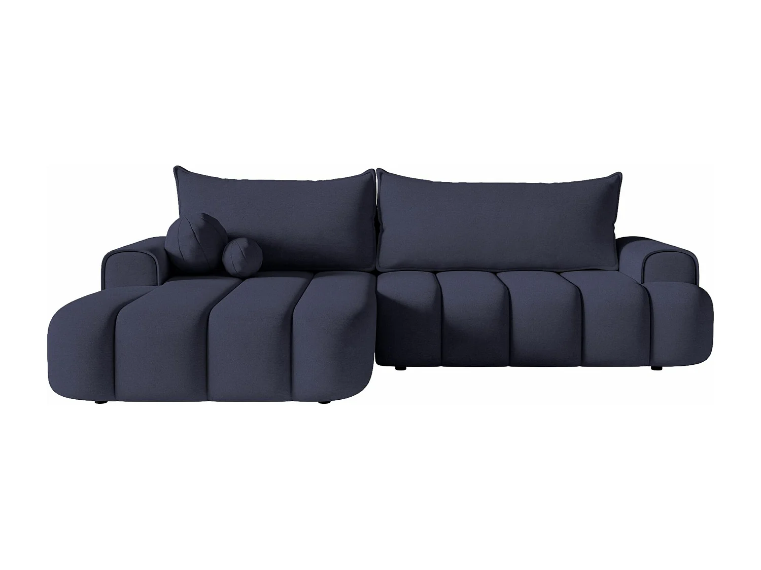 Canapé d'angle convertible - en velours marine avec revêtement - côté gauche - DANDELINO