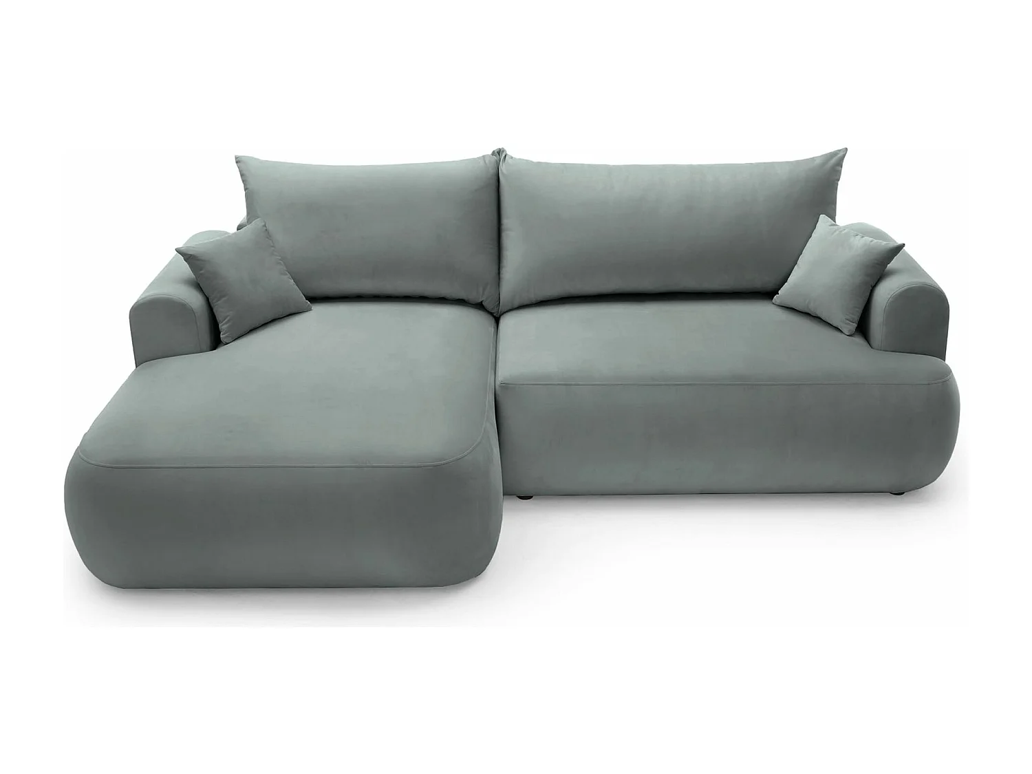 Canapé d'angle réversible - en velours gris- côté gauche - OVO L