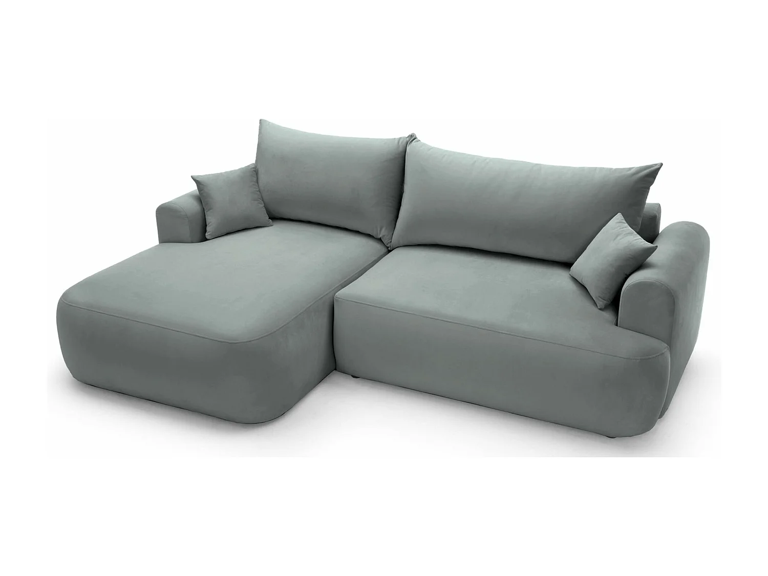 Canapé d'angle réversible - en velours gris- côté gauche - OVO L