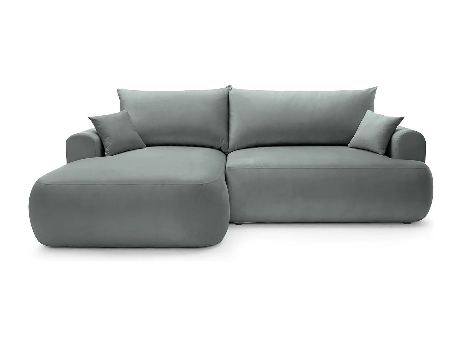 Canapé d'angle réversible - en velours gris- côté gauche - OVO L