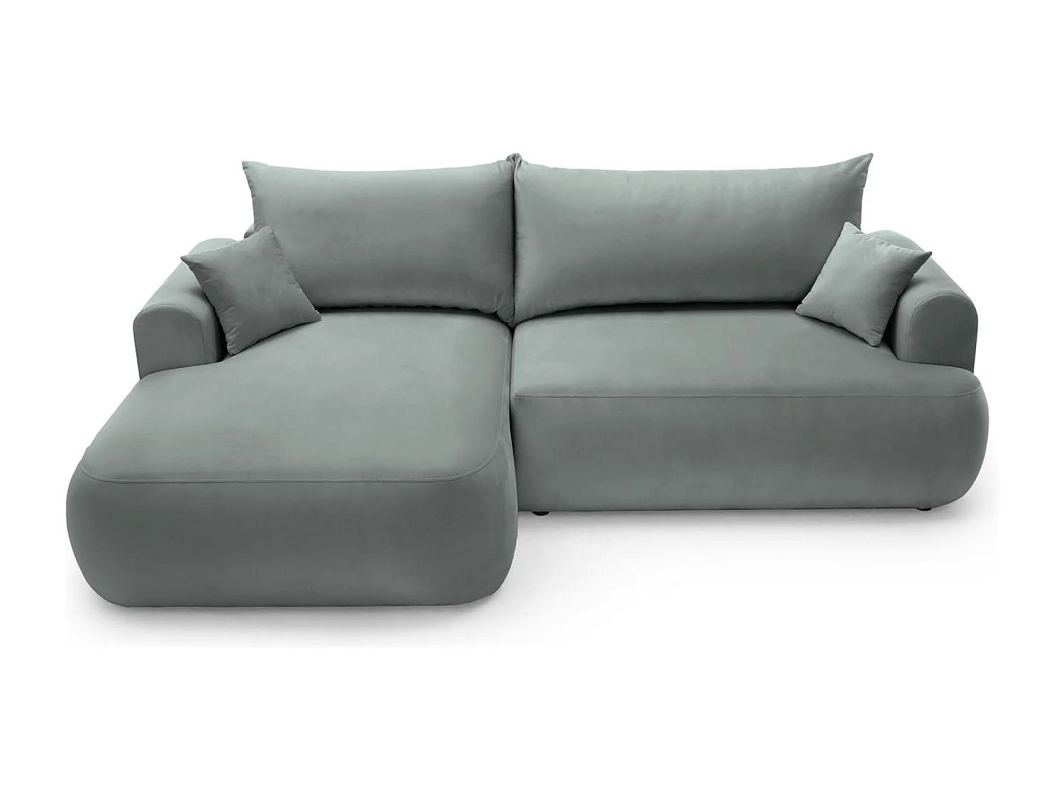 Canapé d'angle réversible - en velours gris- côté gauche - OVO L