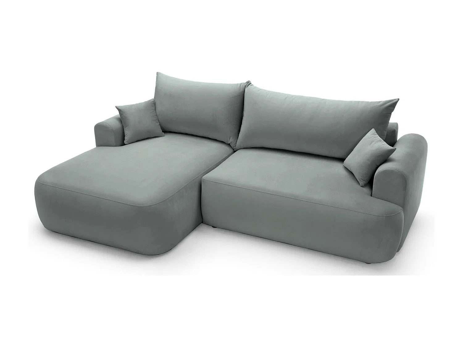 Canapé d'angle réversible - en velours gris- côté gauche - OVO L