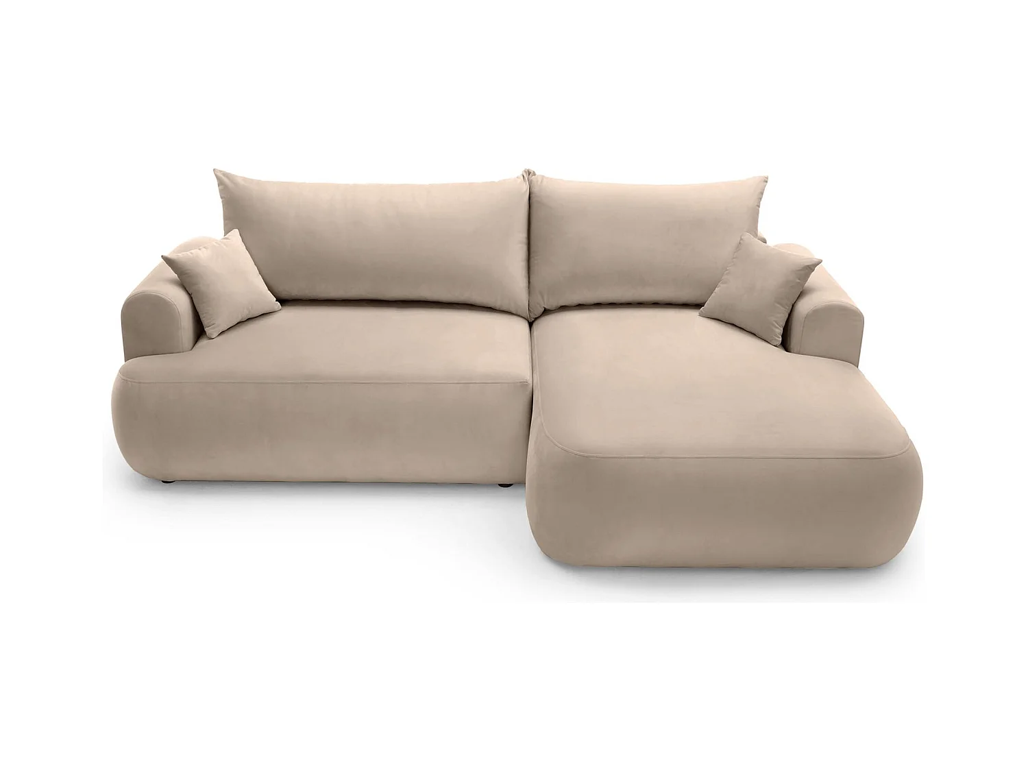 Canapé d'angle réversible - en velours beige- côté droit - OVO L