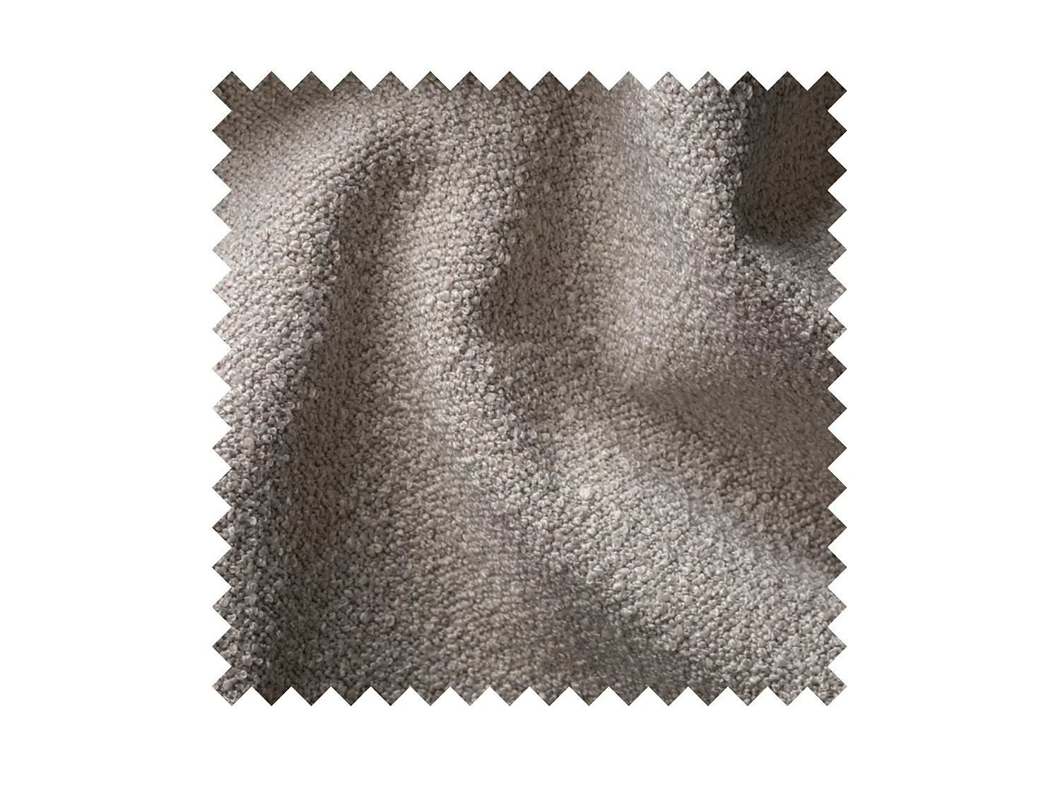 Hoekbank - in lichtbeige bouclé met stoffering - linkerzijde - DANDELINO