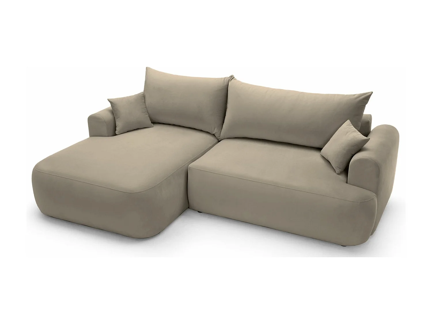 Canapé d'angle réversible - en velours gris-beige- côté gauche - OVO L