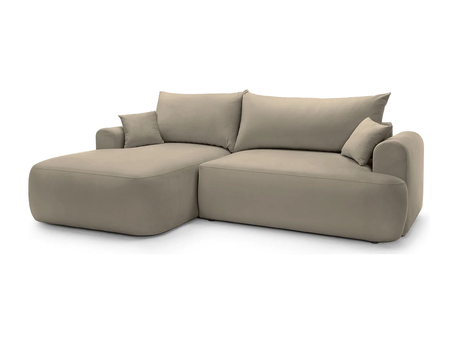 Canapé d'angle réversible - en velours gris-beige- côté gauche - OVO L