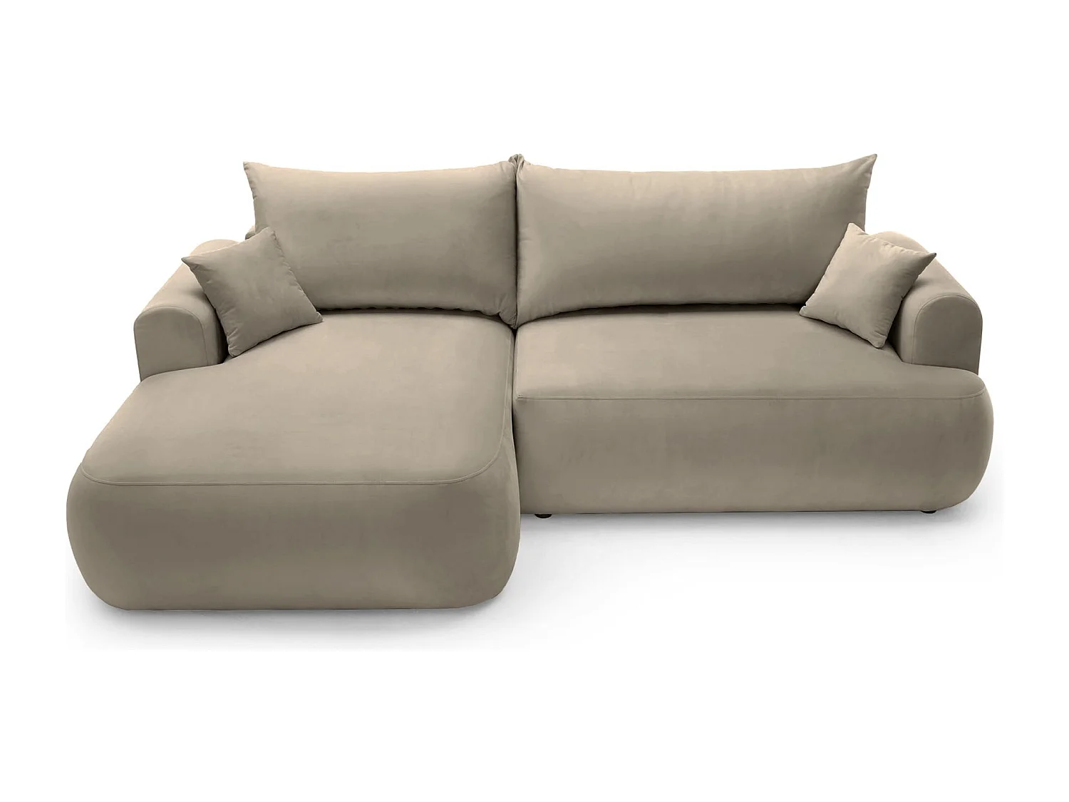 Canapé d'angle réversible - en velours gris-beige- côté gauche - OVO L