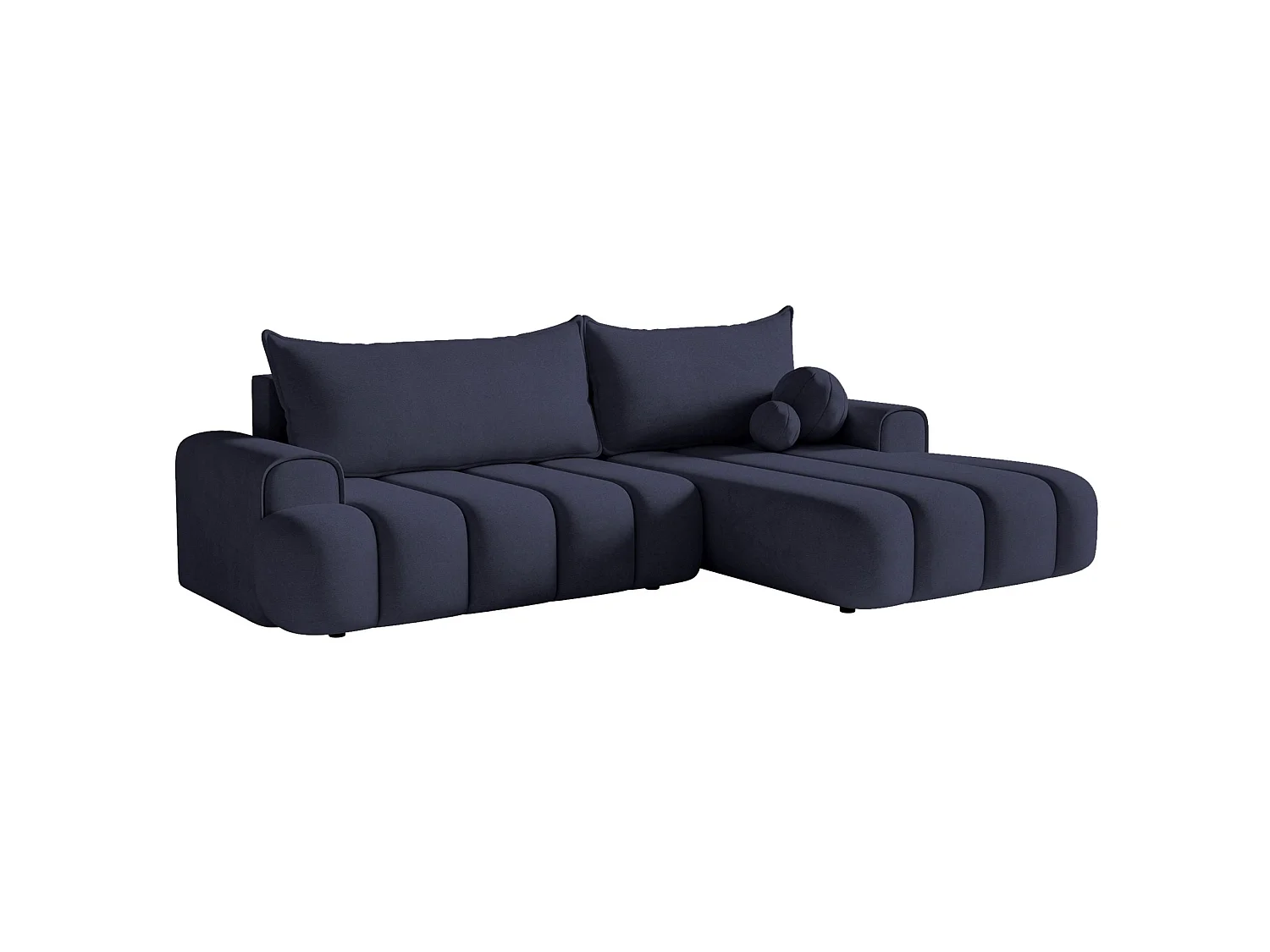 Hoekbank - in marineblauw fluweel met stoffering - rechterkant - DANDELINO