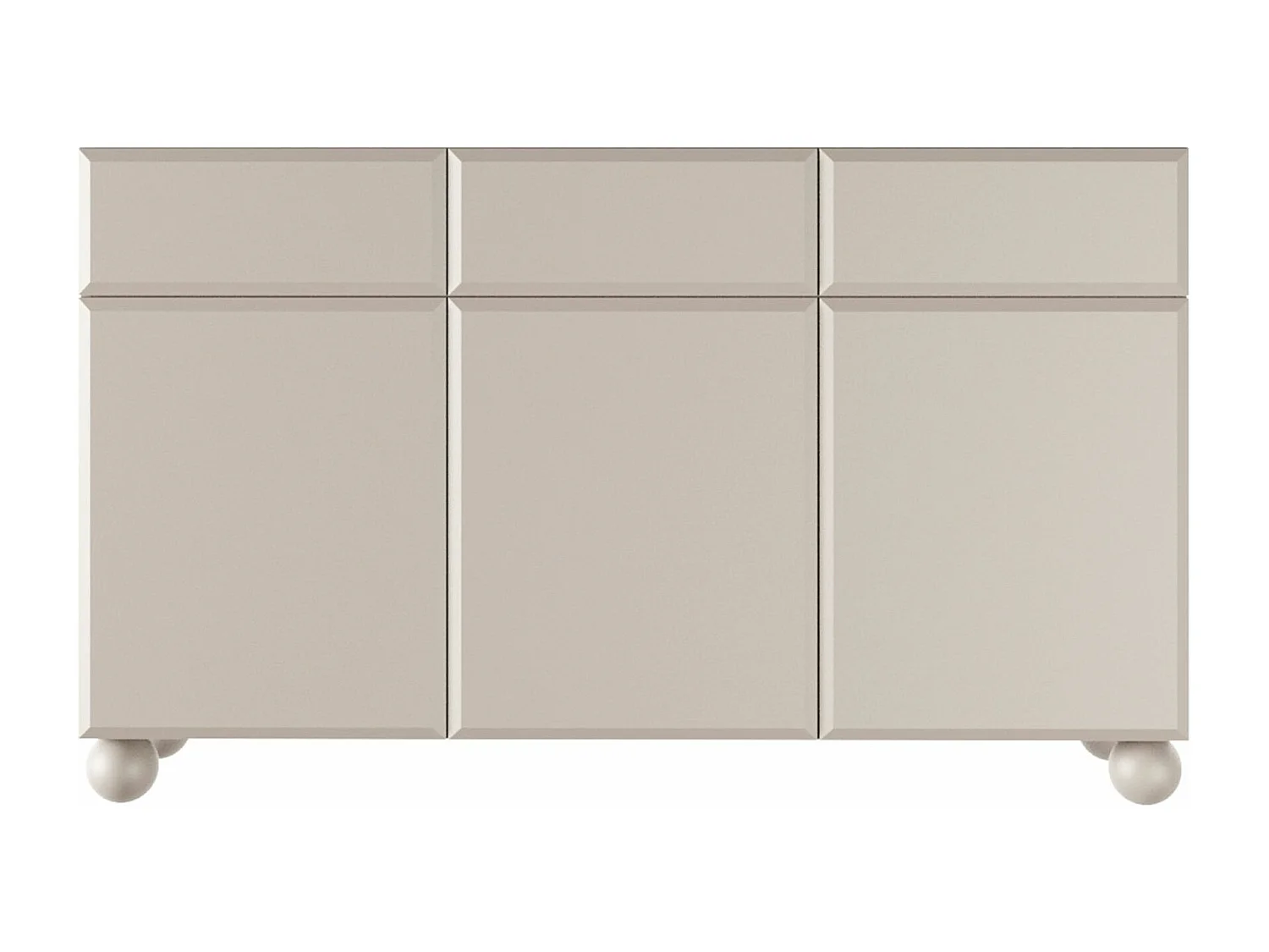 Buffet 3 portes - 150 cm - beige avec trois tiroirs - CHOCOLATED