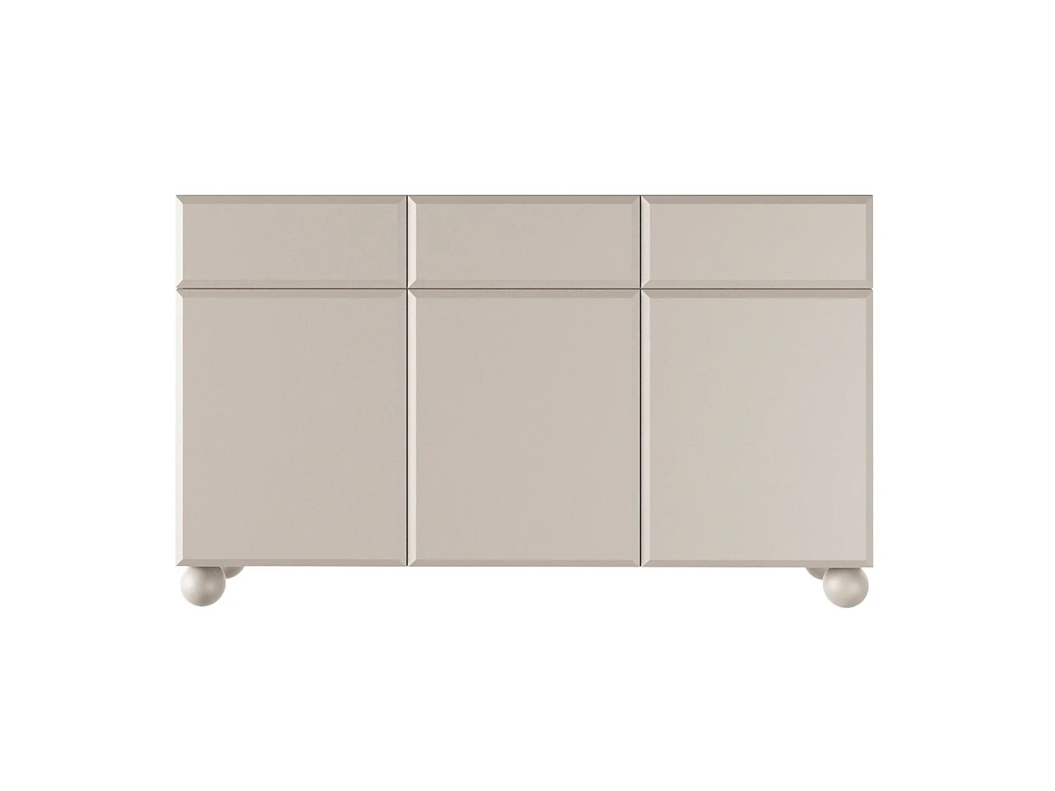 Buffet 3 portes - 150 cm - beige avec trois tiroirs - CHOCOLATED