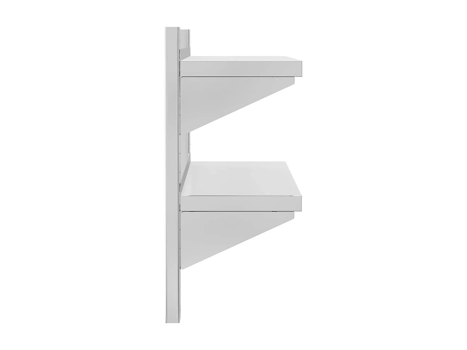 Wandschap 2-laags 75x23,5x60 cm roestvrijstaal zilverkleurig