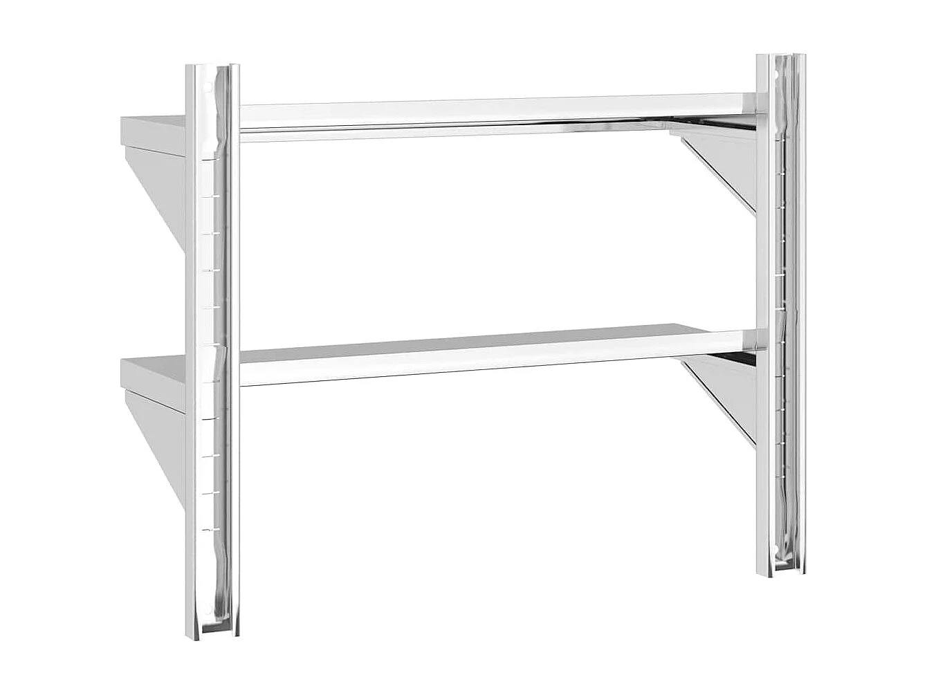 Wandschap 2-laags 75x23,5x60 cm roestvrijstaal zilverkleurig
