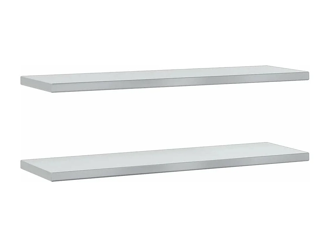 Mensole a Muro 2 pz 100x30x3 cm Argento in Acciaio Inossidabile