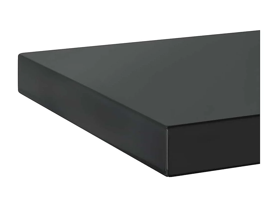 Wandregale 2 Stk. 75x23,5x3 cm Schwarz Edelstahl