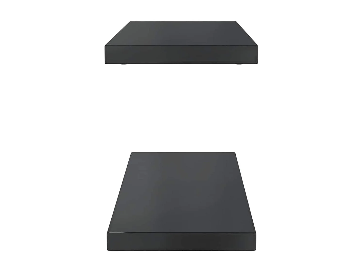 Étagères murales 2 pcs 75x23,5x3 cm noir acier inoxydable