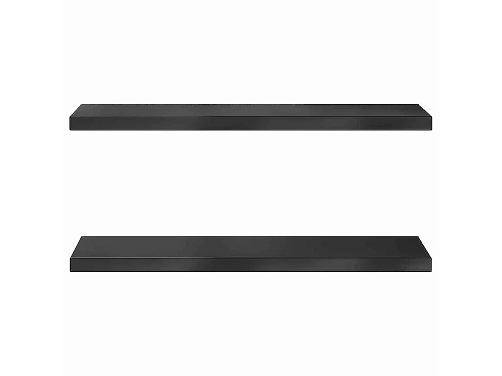 Étagères murales 2 pcs 75x23,5 cm noir acier inoxydable
