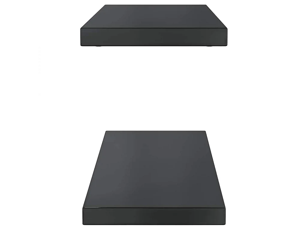 Étagères murales 2 pcs 75x23,5 cm noir acier inoxydable