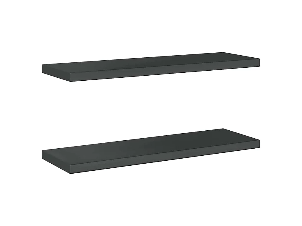 Étagères murales 2 pcs 75x23,5 cm noir acier inoxydable