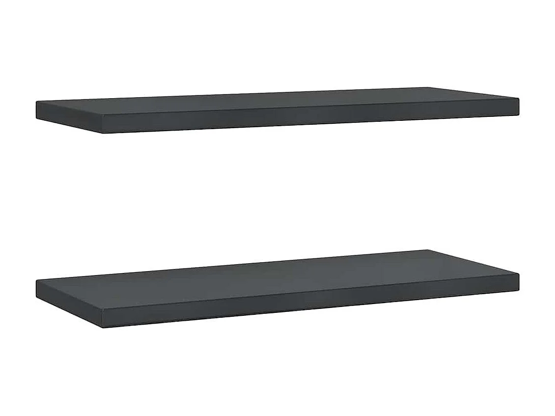 Étagères murales 2 pcs 75x30x3 cm noir acier inoxydable