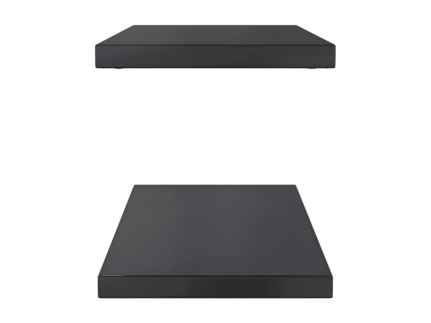 Étagères murales 2 pcs 75x30x3 cm noir acier inoxydable