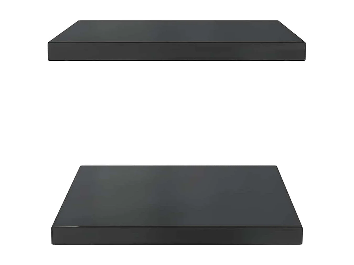 Wandregale 2 Stk. 50x40x3 cm Schwarz Edelstahl