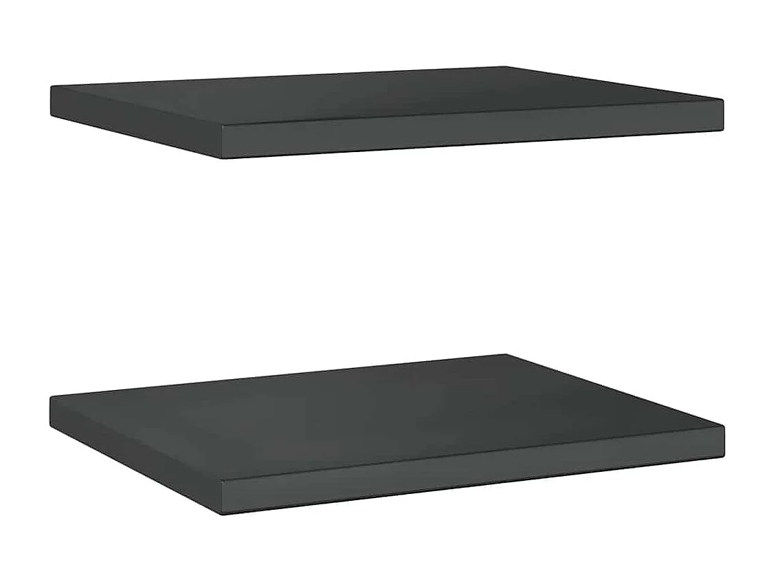 Wandregale 2 Stk. 50x40x3 cm Schwarz Edelstahl