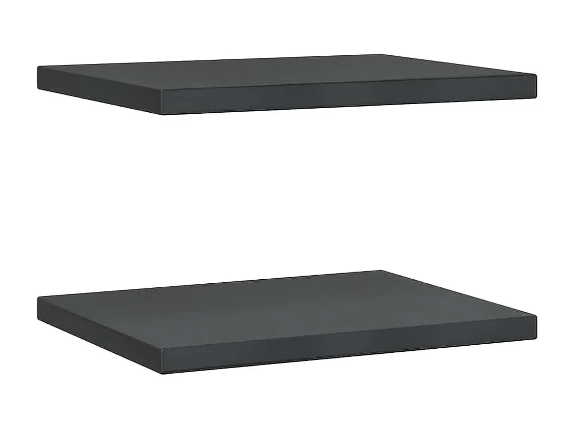 Mensole a Muro 2 pz 50x40x3 cm Nero in Acciaio Inossidabile