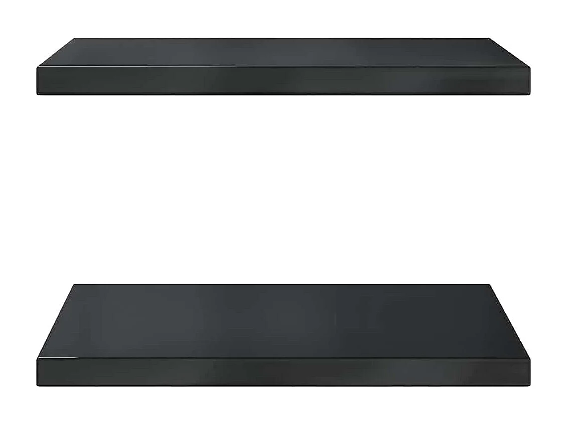 Mensole a Muro 2 pz 50x40x3 cm Nero in Acciaio Inossidabile