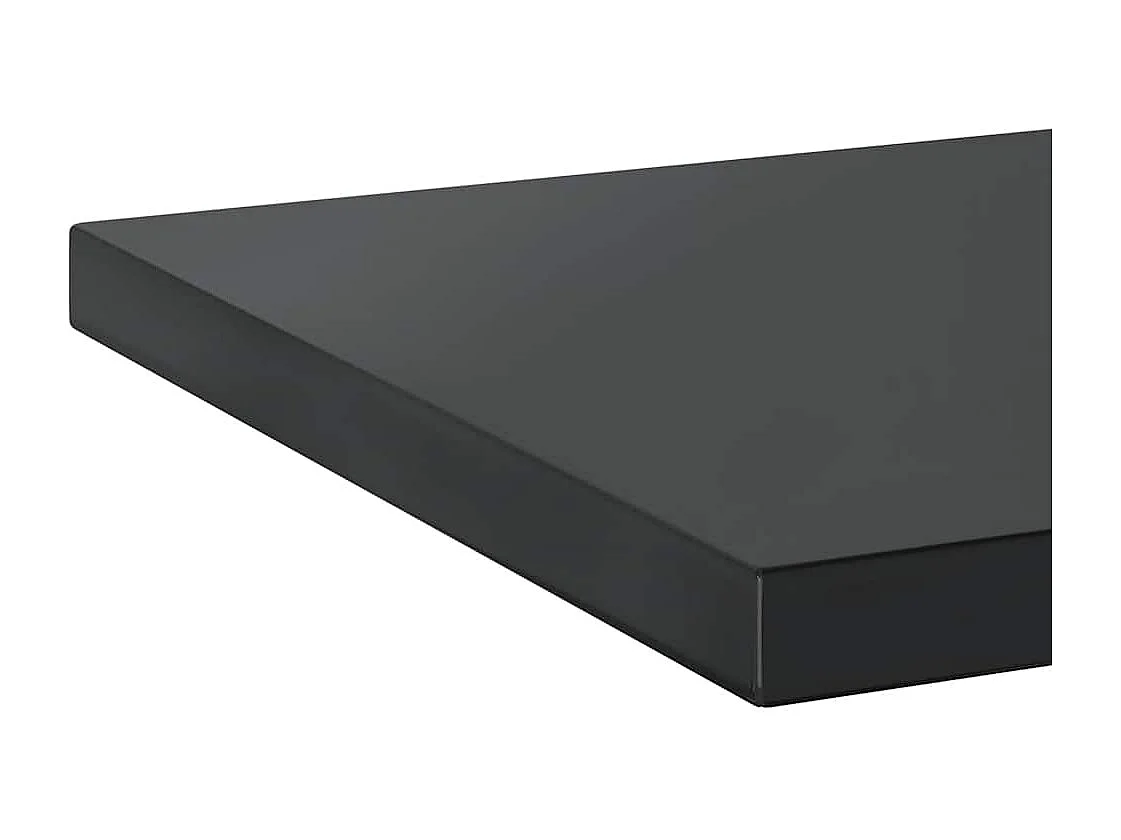 Mensole a Muro 2 pz 50x40x3 cm Nero in Acciaio Inossidabile