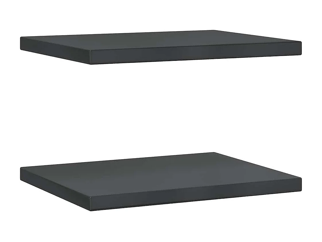 Étagères murales 2 pcs 50x40 cm noir acier inoxydable