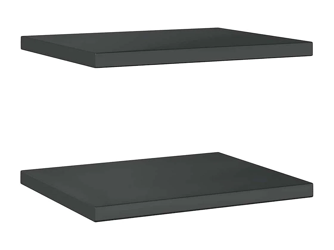 Étagères murales 2 pcs 50x40 cm noir acier inoxydable