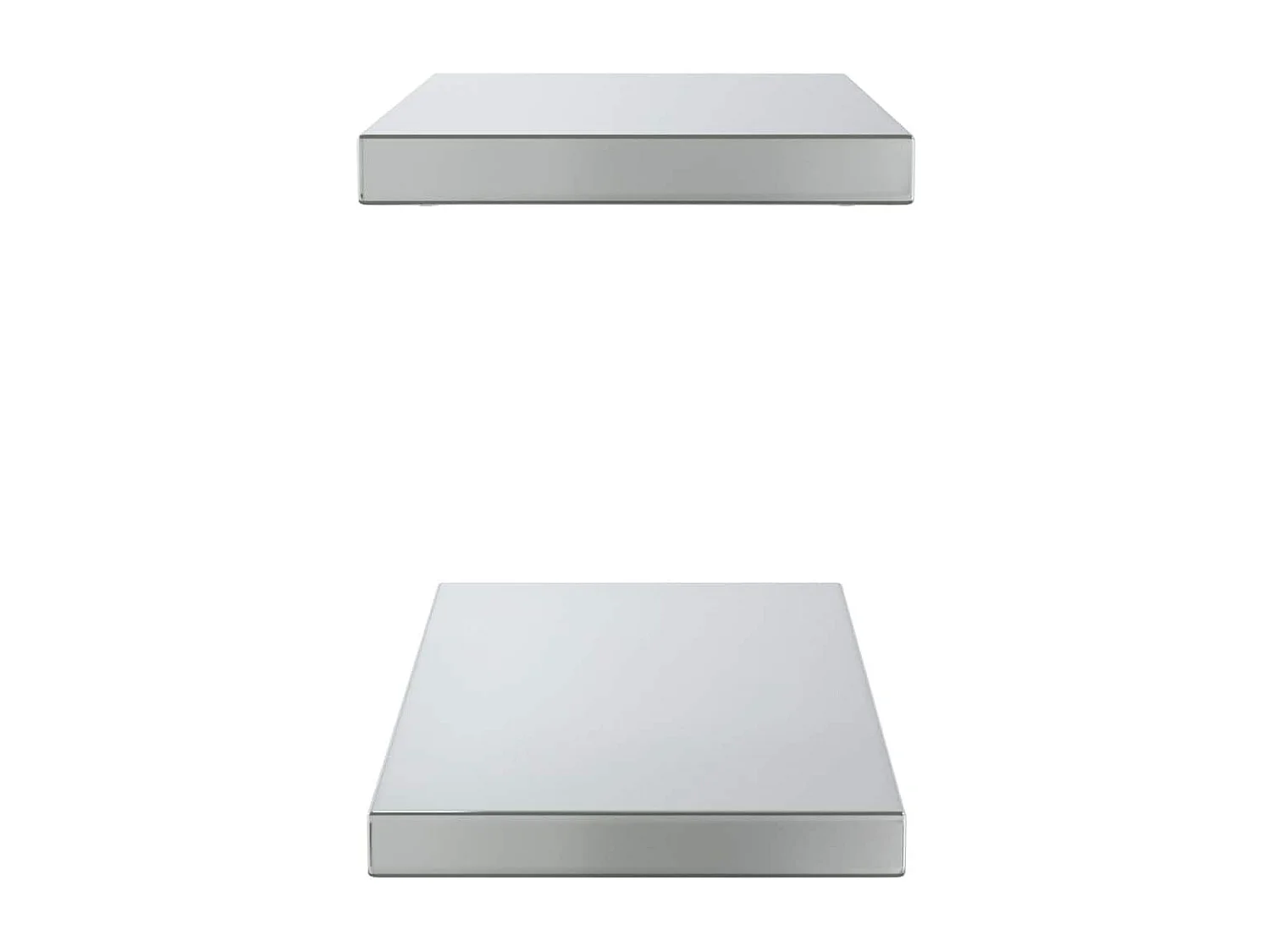 Étagères murales 2 pcs 50x23,5x3 cm argenté acier inoxydable