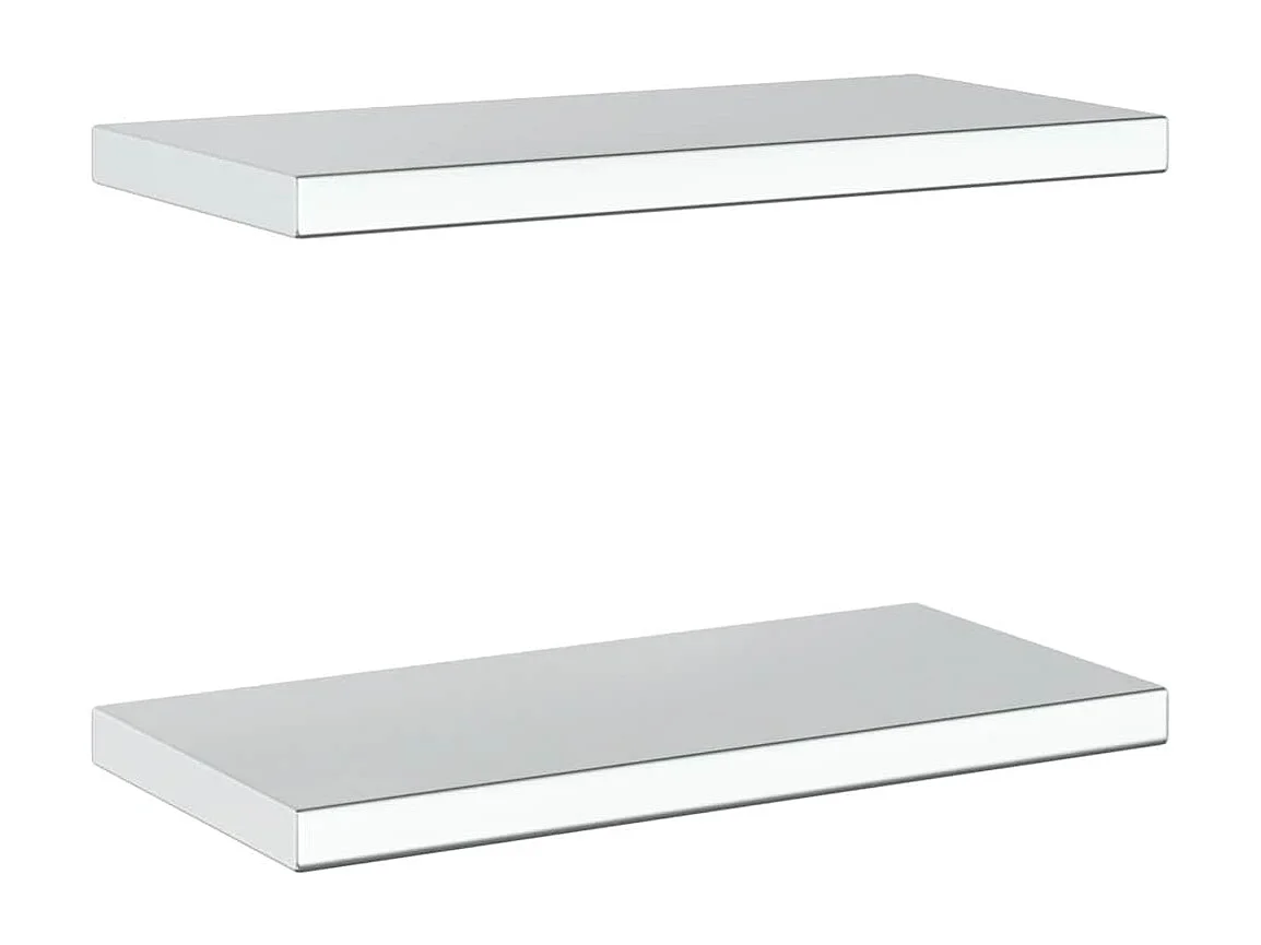Étagères murales 2 pcs 50x23,5x3 cm argenté acier inoxydable