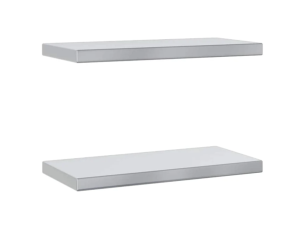 Étagères murales 2 pcs 50x23,5 cm argenté acier inoxydable