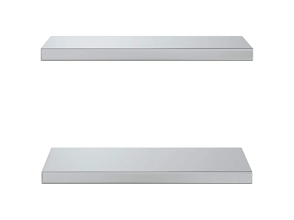Étagères murales 2 pcs 50x23,5 cm argenté acier inoxydable