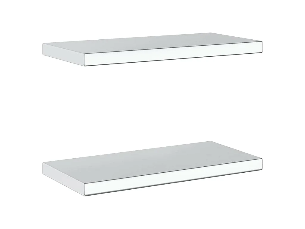 Étagères murales 2 pcs 50x23,5 cm argenté acier inoxydable