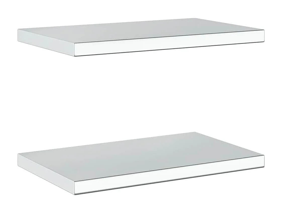 Étagères murales 2 pcs 50x30x3 cm argenté acier inoxydable