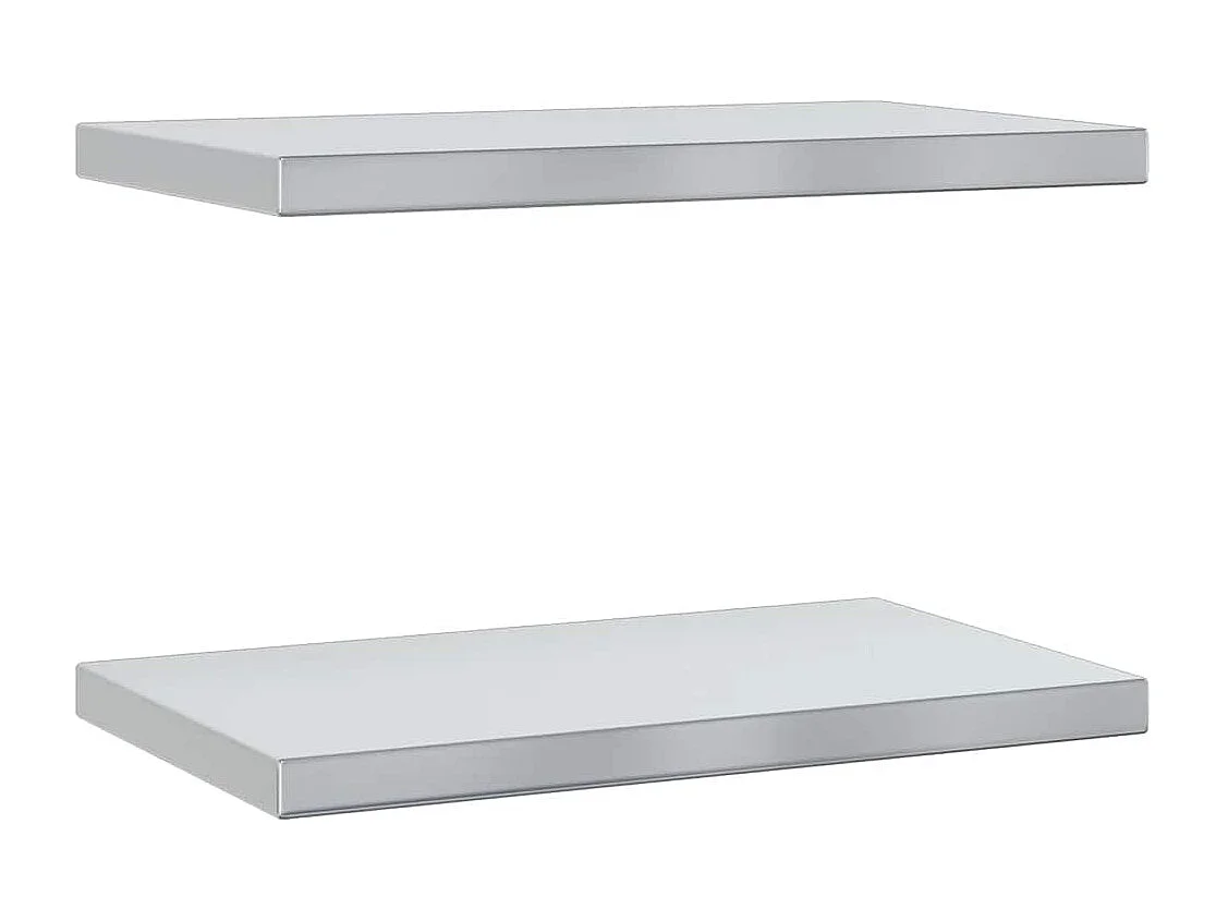 Étagères murales 2 pcs 50x30x3 cm argenté acier inoxydable