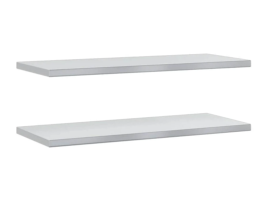 Estantes de pared 2 uds acero inoxidable plateado 100x40x3 cm
