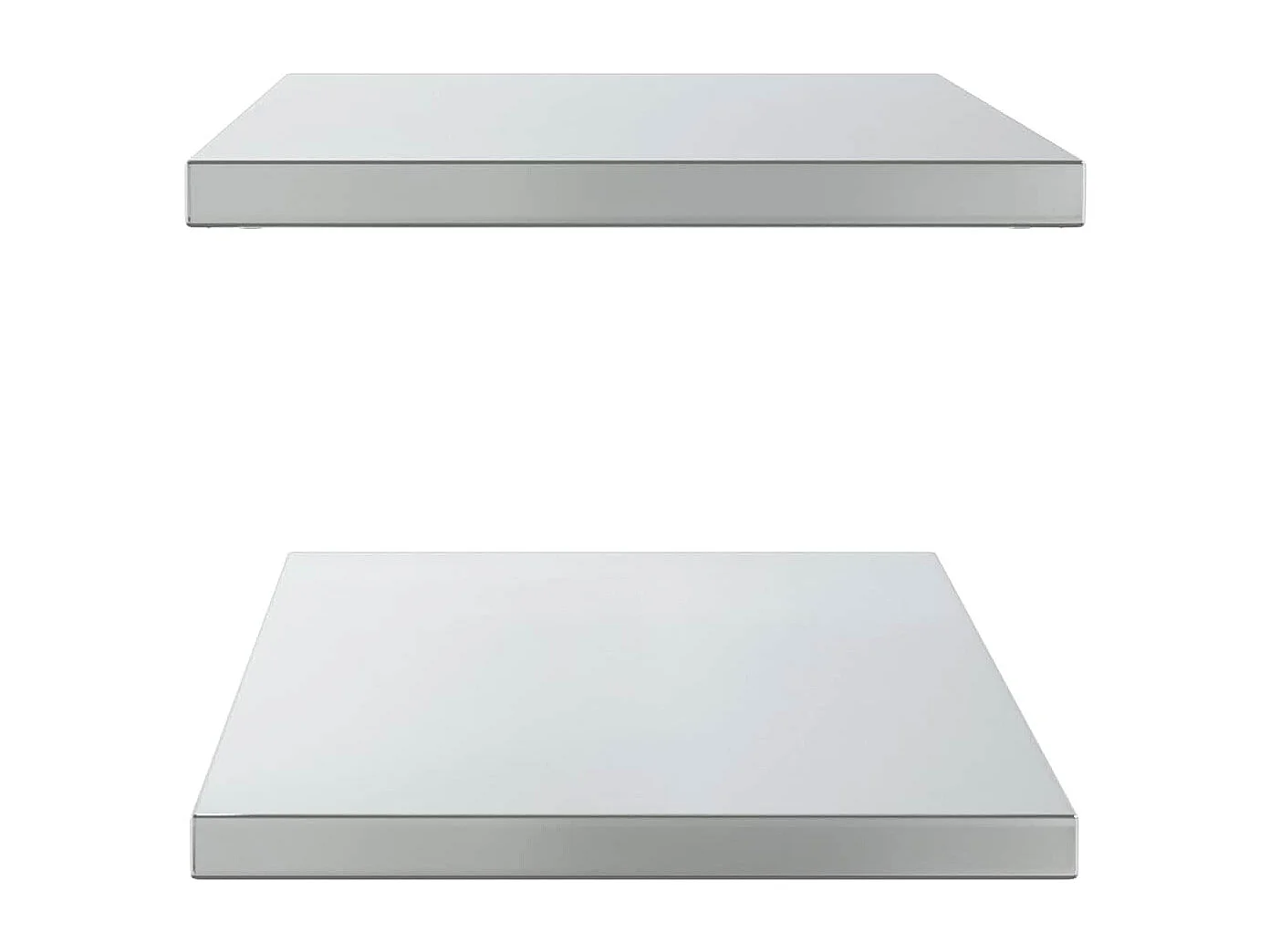 Estantes de pared 2 uds acero inoxidable plateado 100x40x3 cm