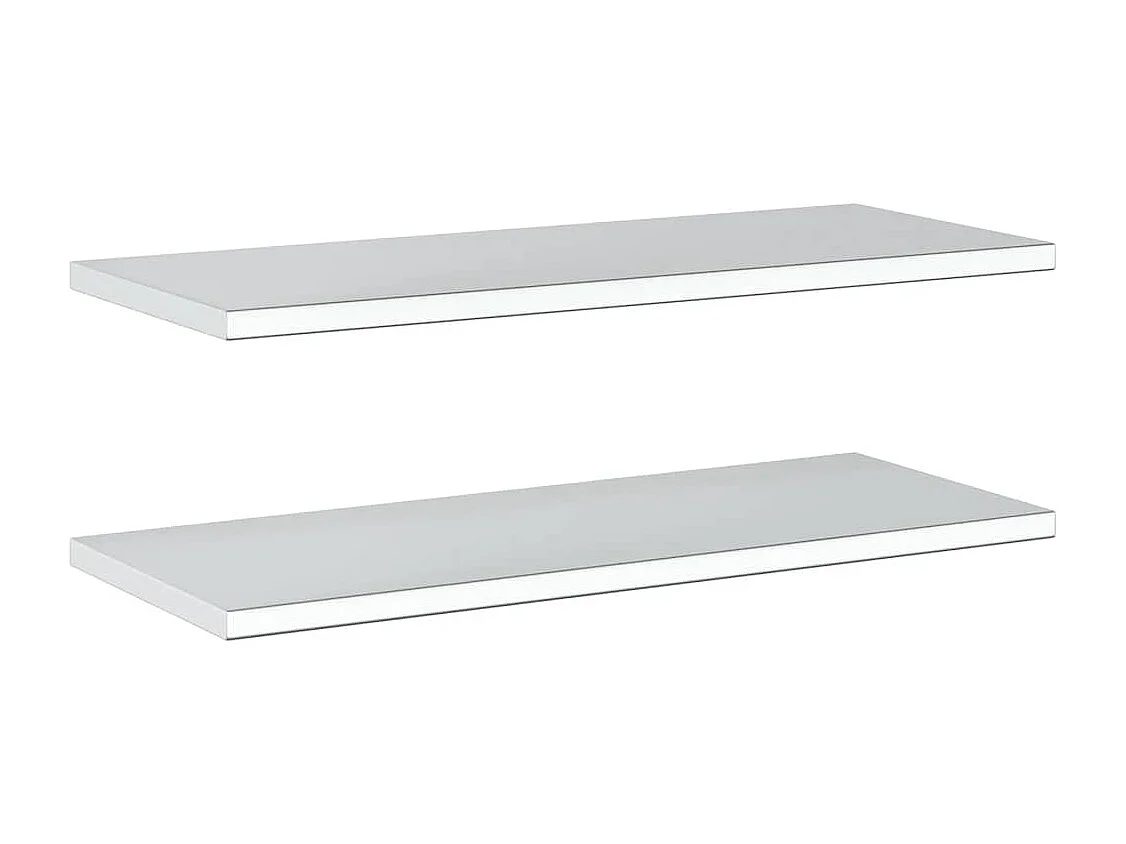 Estantes de pared 2 uds acero inoxidable plateado 100x40x3 cm