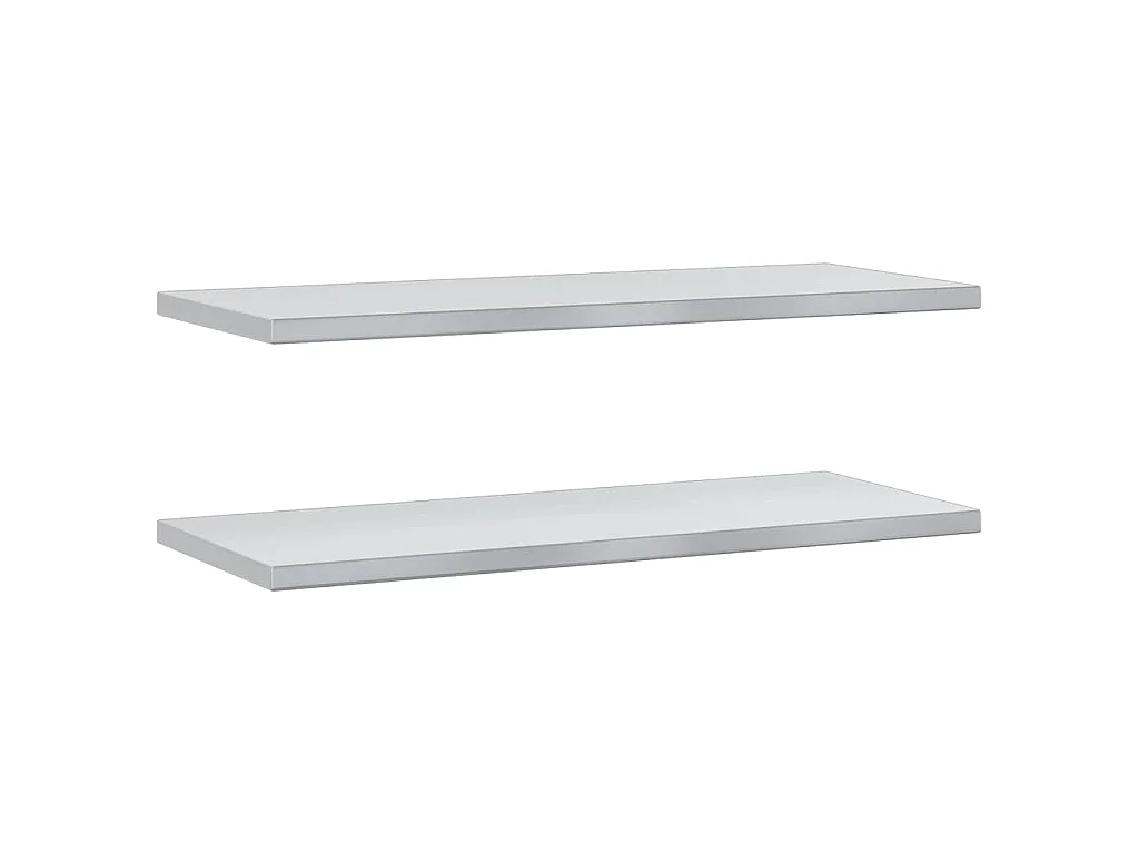 Mensole a Muro 2 pz 100x40 cm Argento in Acciaio Inossidabile