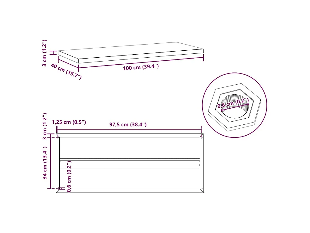 Mensole a Muro 2 pz 100x40 cm Argento in Acciaio Inossidabile